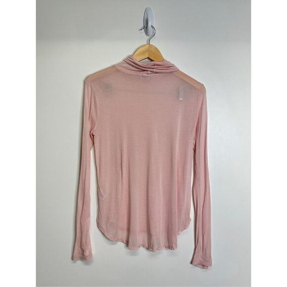 Calypso Pink Turtleneck Long Sleeve Cashmere‎ Blend Shirt Size Small - Picture 3 of 6